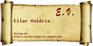 Eiler Valéria névjegykártya